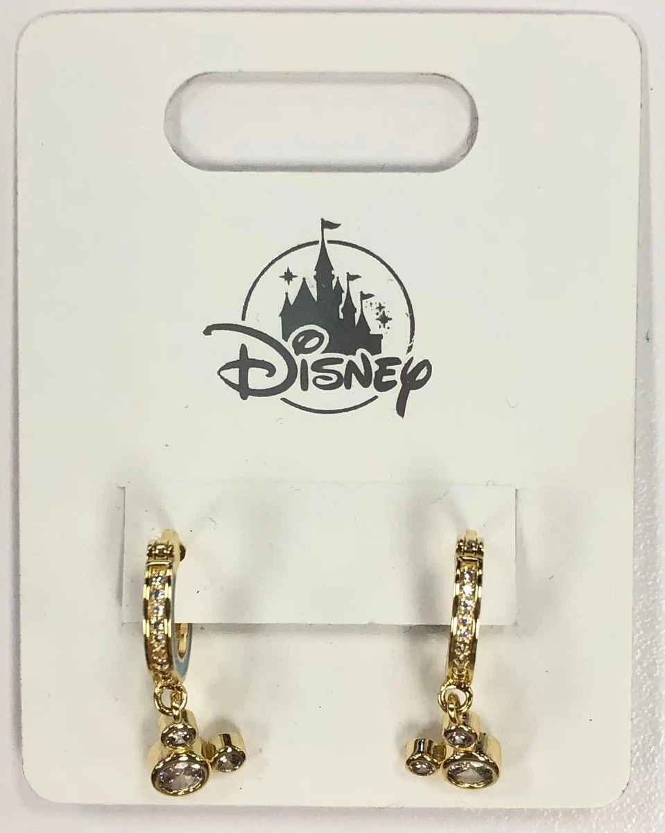 2022 Disney Parks Disneyland Resort Mickey Mouse Icon Gold Tone Hoop Earrings