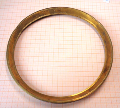Ältere gebrauchter Abschlussreifen Messing für Regulator Wanduhr D= 20,7cm LÜ3
