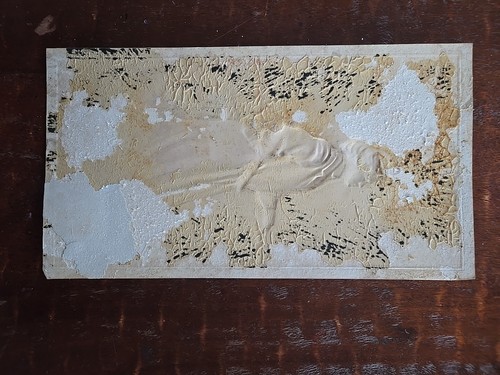 Tarjeta de colección antigua victoriana mujer barco de pasajeros en relieve negro blanco impresión mar - Imagen 8 de 8