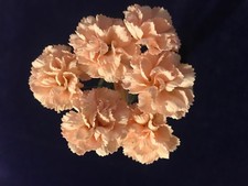 Vintage Millinery Flower Soft Pink 1" Mini Carnation 6pc Bunch Japan Made Y310