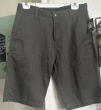 NEW VOLCOM sz 30 VMONTY gray chino frickin shorts modern fit