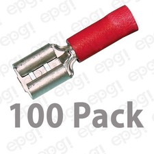 FEMALE QUICK DISCONNECT TERMINAL VINYL .205" RED 22-18 GAUGE 105C-100PK