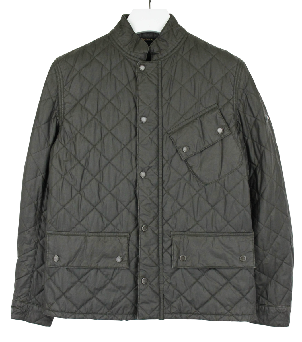 ！ BARBOUR International Jacket Men's MEDIUM Quilted Wax Look Unlined