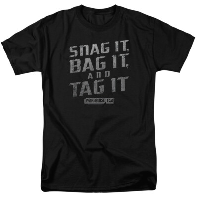 Warehouse 13 Snag It T Shirt Licensed Sci-Fi TV Show Classic Adult Tee New Black