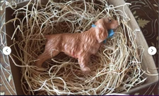 New Dresden Paper Cocker Spaniel w Bow Christmas Ornament Tree Decoration