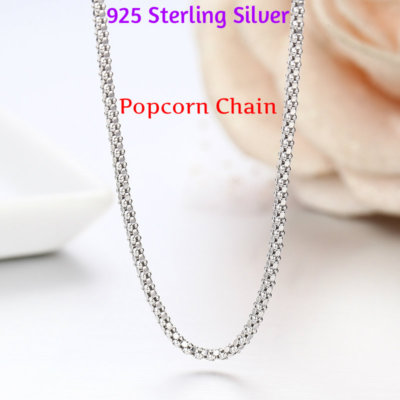 925 Sterling Silver Tarnish-Free Popcorn Coreana Chain Necklace Real ALL  SIZES