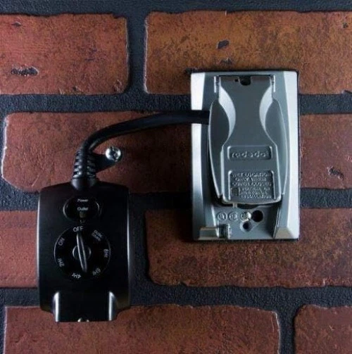 Temporizador de cuenta regresiva para exteriores 15A con sensor de anochecer a amanecer salida a tierra temporizador de 24 horas Foto 4 de 4