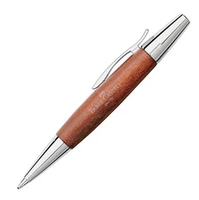 Faber-Castell E-Motion Ballpoint Pen Wood & Chrome Brown  148382 New in Box