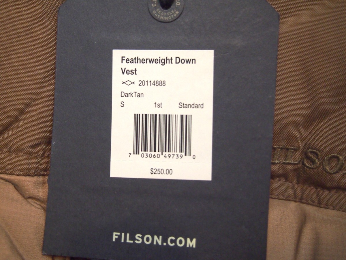 Filson Goose Down Featherweight Puffer Vest NWT Small $250 Filson Goose Down Featherweight Puffer Vest NWT Small $250