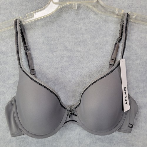 DKNY Intimates Demi Bra Underwire Gray 453091 Womens 34D NWT