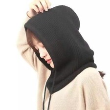 Soft Warm Winter Hooded Scarf Balaclava For Women's Beanie Hat Cashmere Knitted