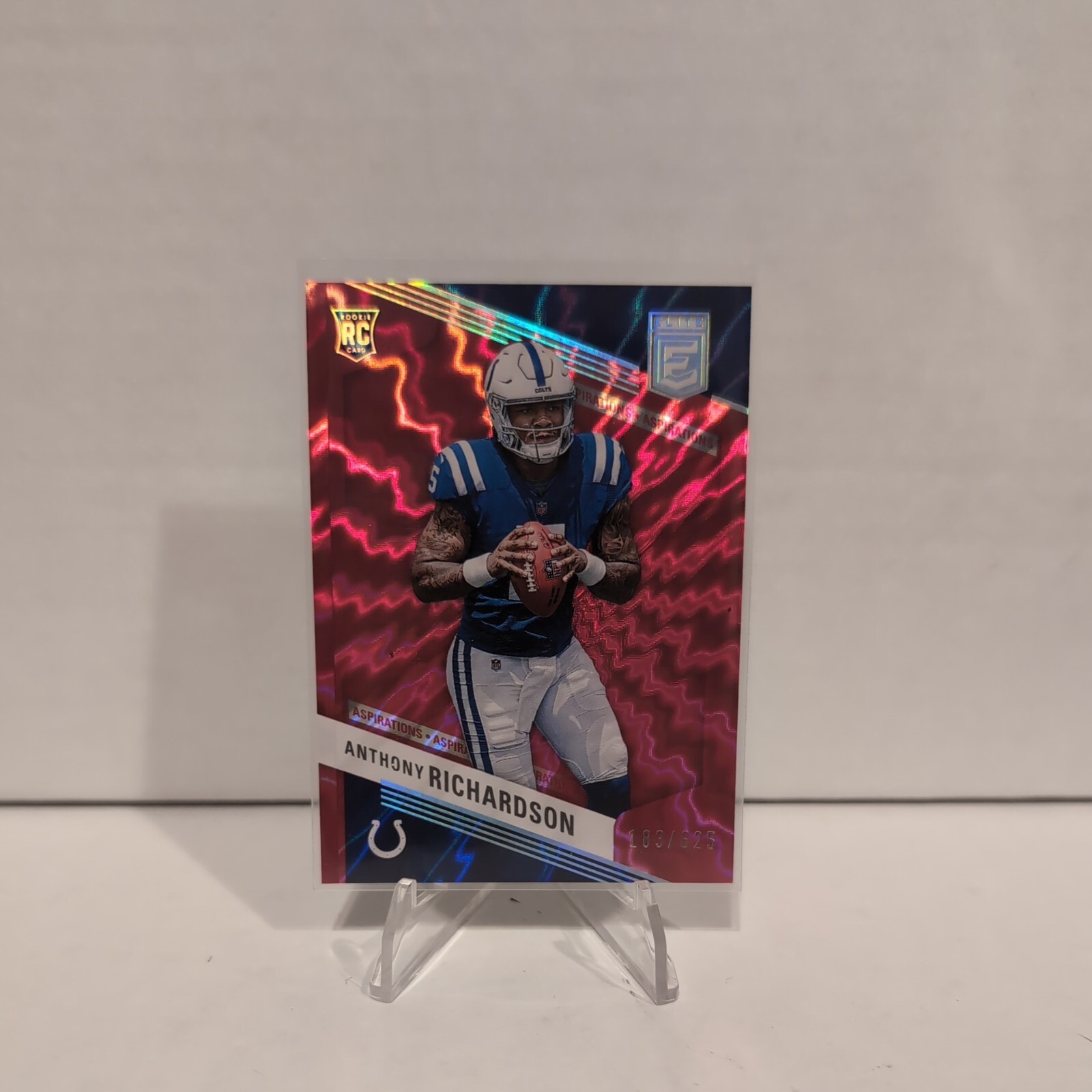 2023 Donruss Elite ANTHONY RICHARDSON ASPIRATIONS RED SHIMMER (RC) COLTS /625