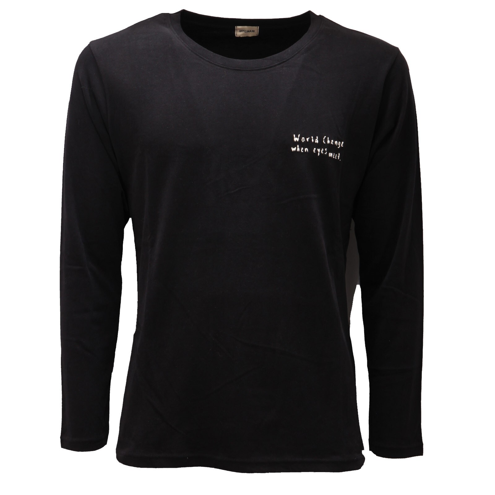 4124AD maglia uomo OFFICINA 36 delavè черная хлопковая футболка мужская