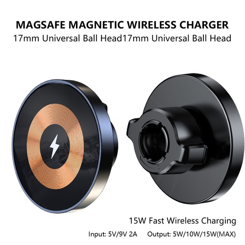 Magsafe magnetic wireless charger for mobile phones 17mm ball head holder - Picture 2 of 10