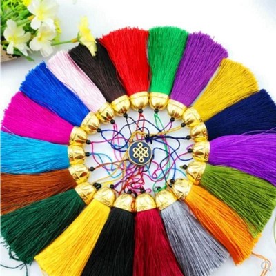 1,10 pcs 10cm Long tassel Metal Cap V13 use for earring bookmark runner dress