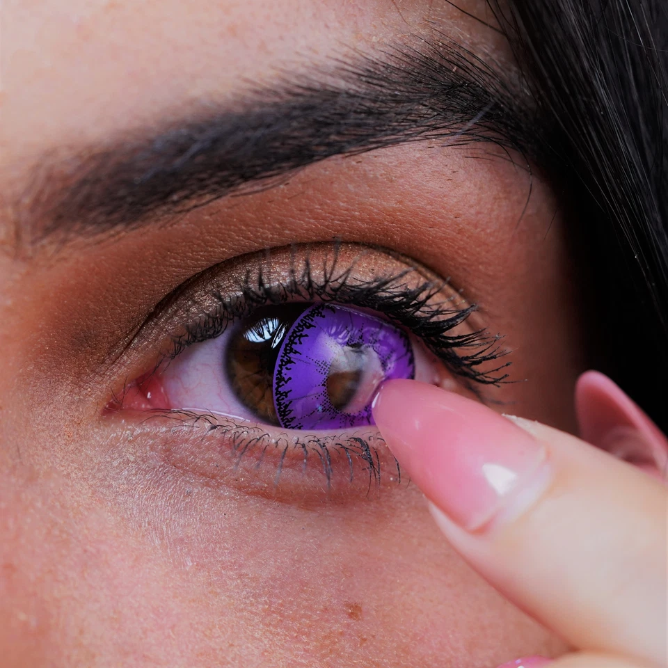 Kontaktlinsen farbig lila ohne Stärke farbig Jahreslinsen Halloween Devil violet - Bild 3 von 4