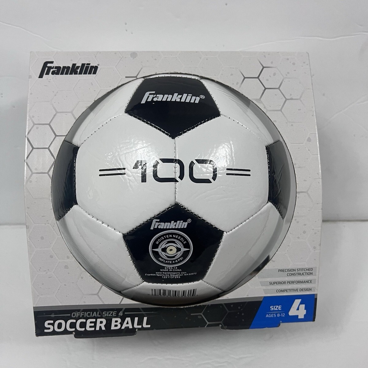 Franklin Sports Soccer Ball Official Size 4 F-100 Soccer Ball