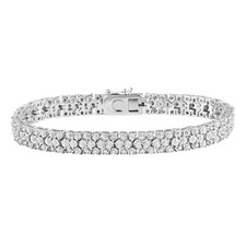 1/2 Ct Round Diamond Tennis Link Bracelet For Women 7" In 925 Sterling Silver