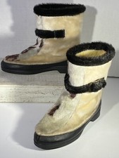    Vintage SNOWLAND Winter Boots Women  s Size US 6 Leather / Sherpa Fleece USA