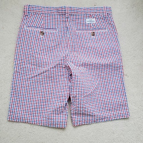 Vineyard Vines Boys Red, White And Blue Gingham Seersucker Shorts sz14 - Picture 15 of 16
