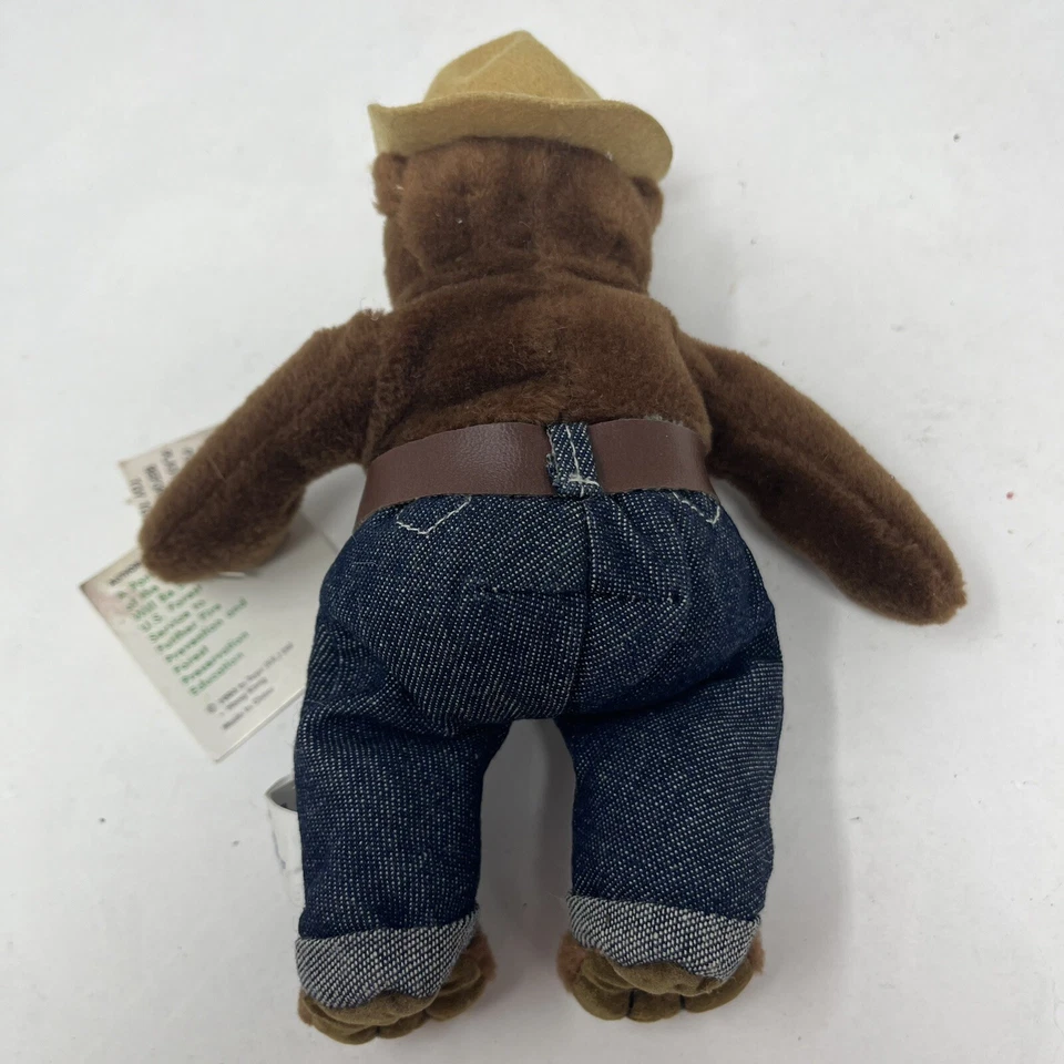 Muñeca de peluche Smokey The Bear 1997 Beanie Beans juguete vintage con etiqueta 7" Foto 3 de 4