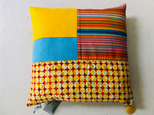 taj Wood & Scherer Dekokissen unbenutzt bunte Streifen Farbflächen 40 cm x 40 cm