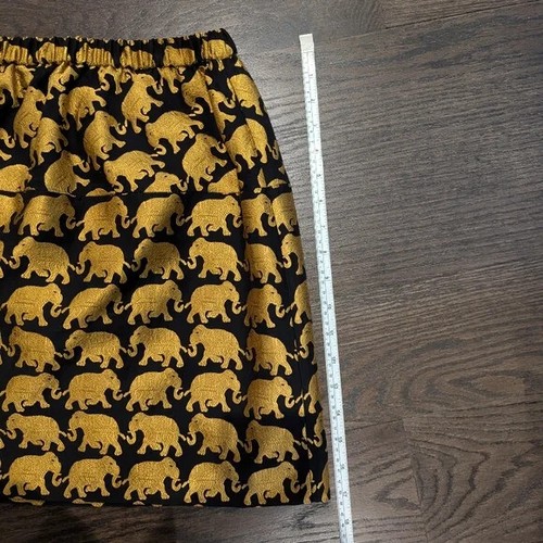 Excellent condition J Crew crewcuts Gold Jacquard Elephant Print Skirt Size 14 - Picture 6 of 10