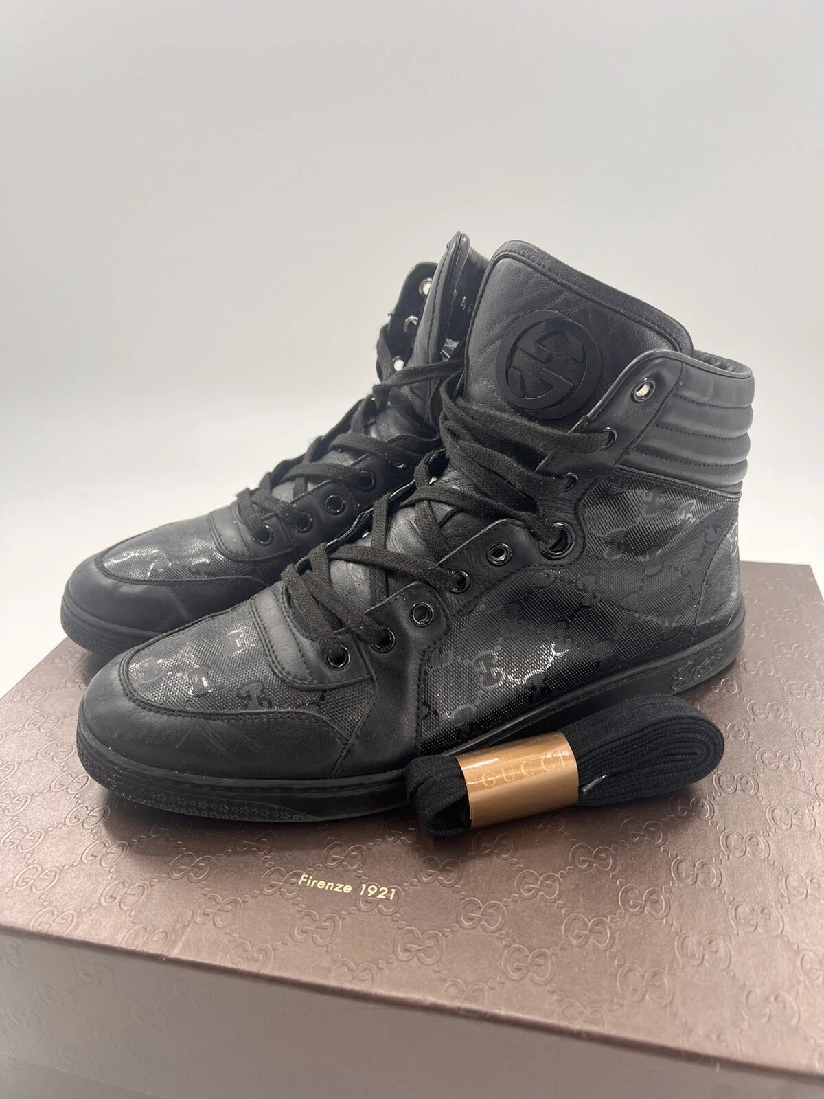 Baskets homme Gucci taille G 8,5 / US 9 excellent logo haut noir
