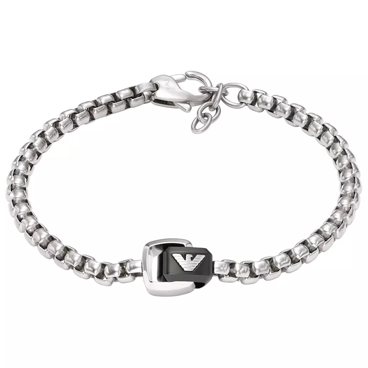 Emporio Armani ESSENTIAL - Bracelet - silver-coloured/black/silver-coloured  - Zalando.co.uk