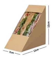 Kraft Cardboard Sandwich Wedges Cafe Takeaway Box Brown Wedge Packs Boxes