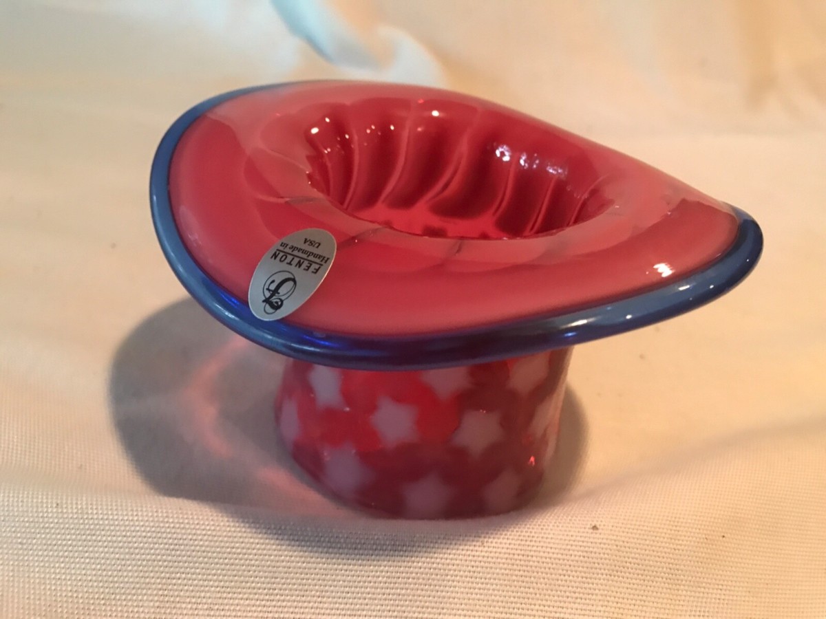 FENTON OLD サムプリント&アンベリーナカレーガラス フリルエッジ