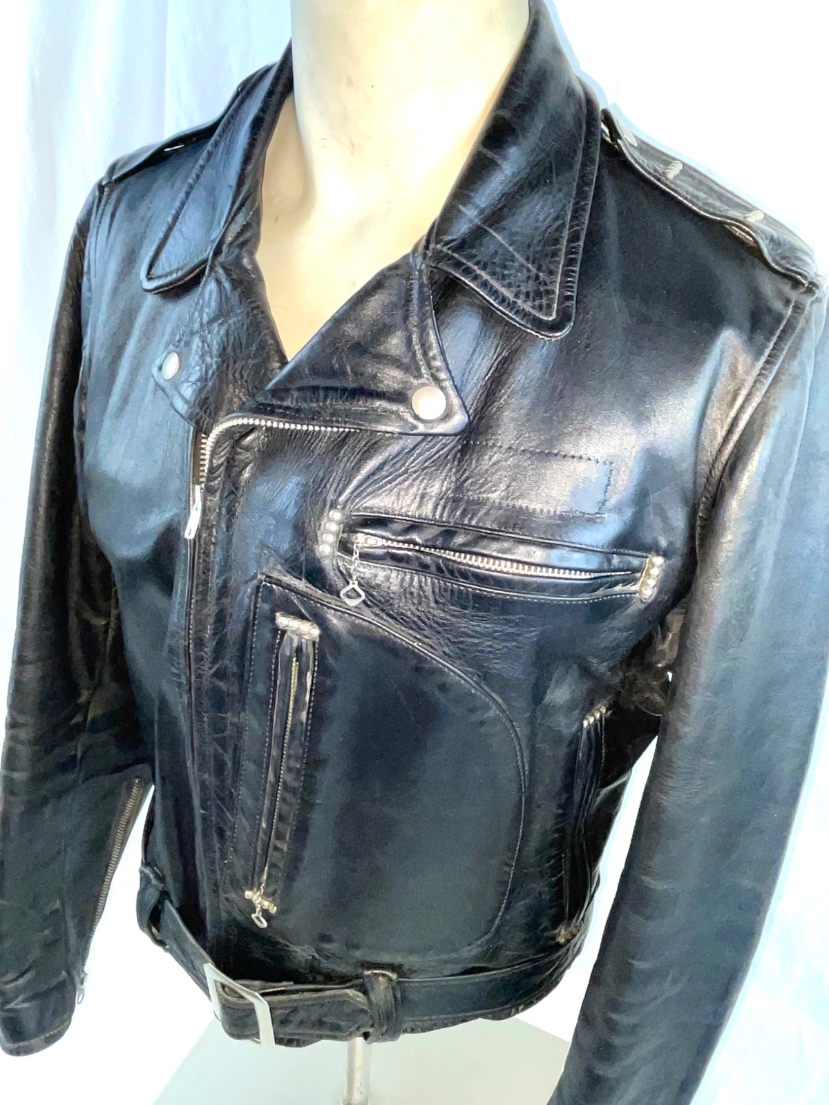 VTG 50S CLEAN 42 HARLEY DAVIDSON MOTORCYCLE HORSEHIDE LEATHER CYCLE CHAMP JACKET image 2