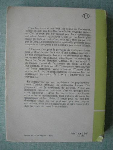 LIVRE : PSYCHANALYSE DE L’ATHEISME MODERNE – IGNACE LEPP – DURAND 1961 - Imagen 2 de 2