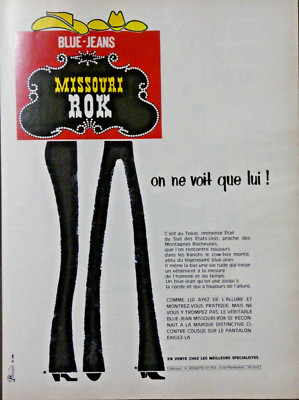 PRESSEWERBUNG 1966 BLUE-JEANS MISSOURI ROK MAN SIEHT NUR IHN