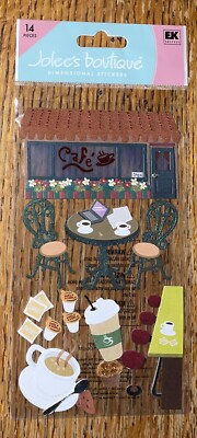 VERY RARE Jolees Coffee Talk Cafe Shop Pastry s Restaurant 3D Scrapbook Stickers
