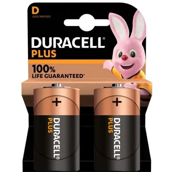 Duracell Plus LR20 D Size Battery 2 Pack