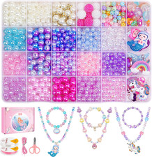 900Pcs Mermaid Bracelet Making Kit for Girls Kids Charm DIY Beads for Jewelry Ma