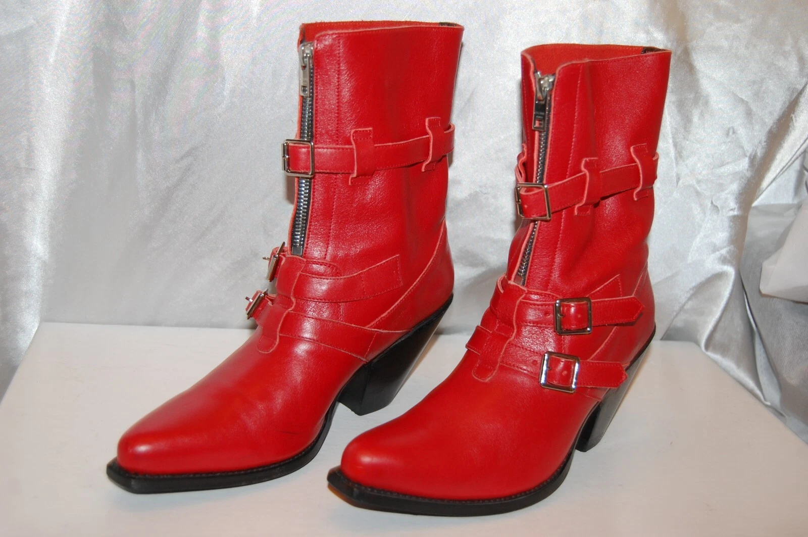 38 7 5❤️$1300 CELINE BERLIN STIVALETTI WESTERN BIKER EQUITAZIONE TACCO ALTO