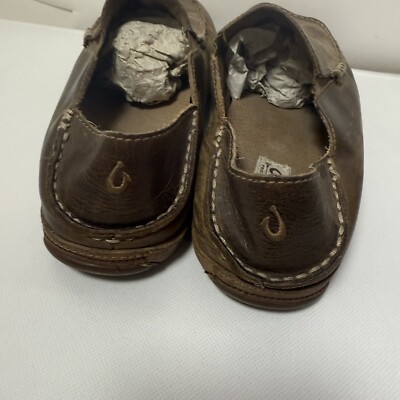 Olukai Loafers Mens 9 Brown Molea Leather Slip On Mocs  display picture 3