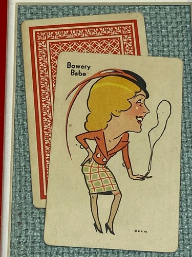 Old Maid Card Game Single Bowery Babe Vintage Old Framed Art Whitman Publishing - Picture 2 of 3