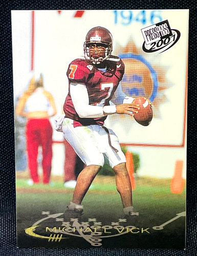 2001 Press Pass Football - MICHAEL VICK RC #1 GOLD PARALLEL VIRGINIA TECH HOKIES