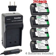 Kastar 4 Battery  Charger kit for Canon LP-E6 LP-E6N LPE6 LPE6N LC-E6