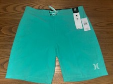 HURLEY MENS ONE AND ONLY SOLID 20" BOARD SHORTS AURA GREEN SIZE 32 NWT 45