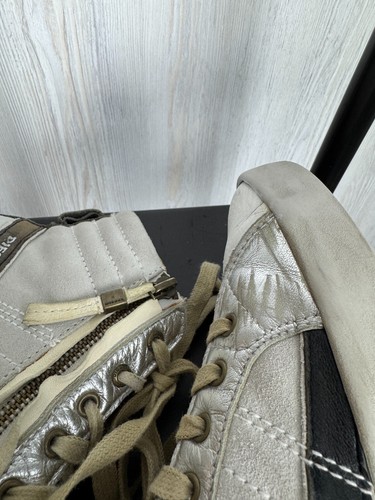 Diesel D-String Plus Hi-Top Sneakers White Silver Side Zip - Picture 16 of 23