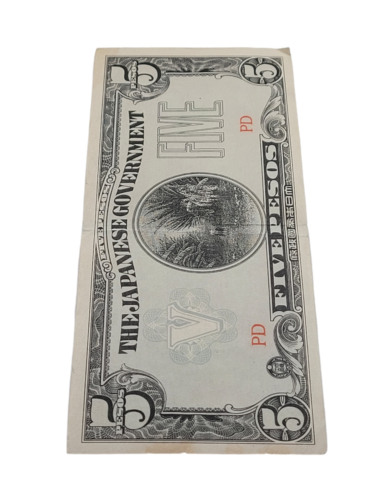 The Japanese Government 5 Pesos Military Occupation Note Rare See Pics GD Shape! - Picture 7 of 14