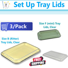 Dental Instrument Set Up Tray Plastic Lid Cover Size B Ritter or / F Mini, 3/PK