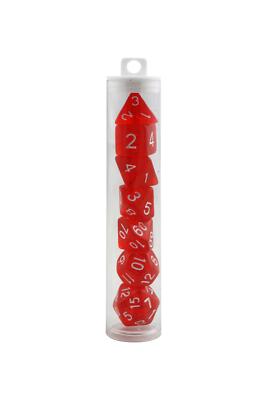 Wrath Red Transparent Polyedral Dice Set