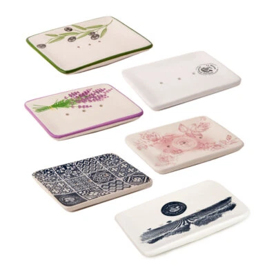 Maison du Savon de Marseille - Ceramic Soap Dish With Pattern - 3 Drainage Holes