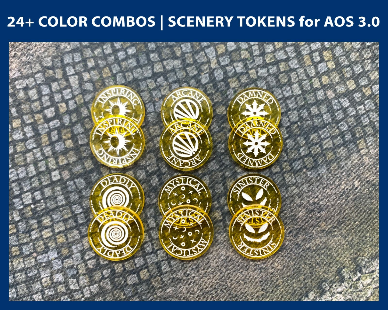 Terrain Markers Acrylic Token Set compatible with Warhammer Age of Sigmar-image