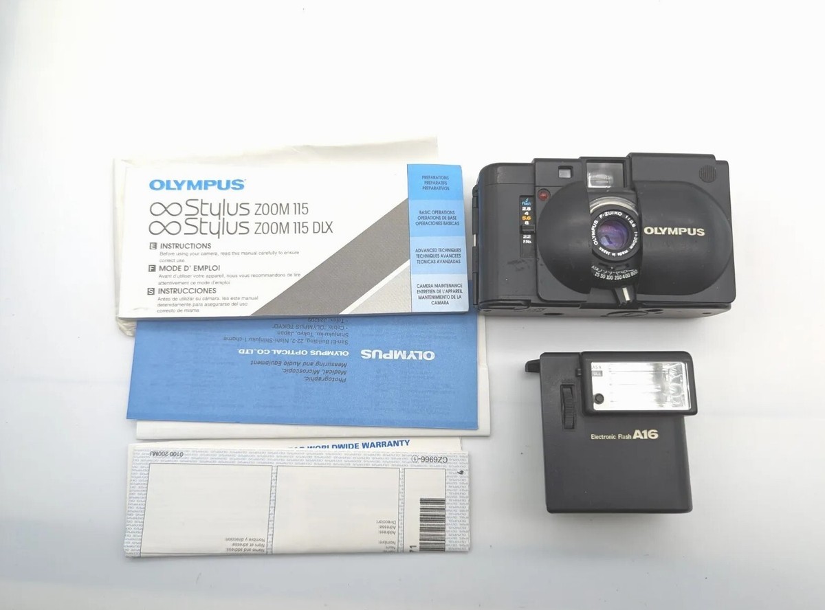 Olympus XA 35mm 1:2.8 Camera F-Zuiko Lens with A16 Flash And